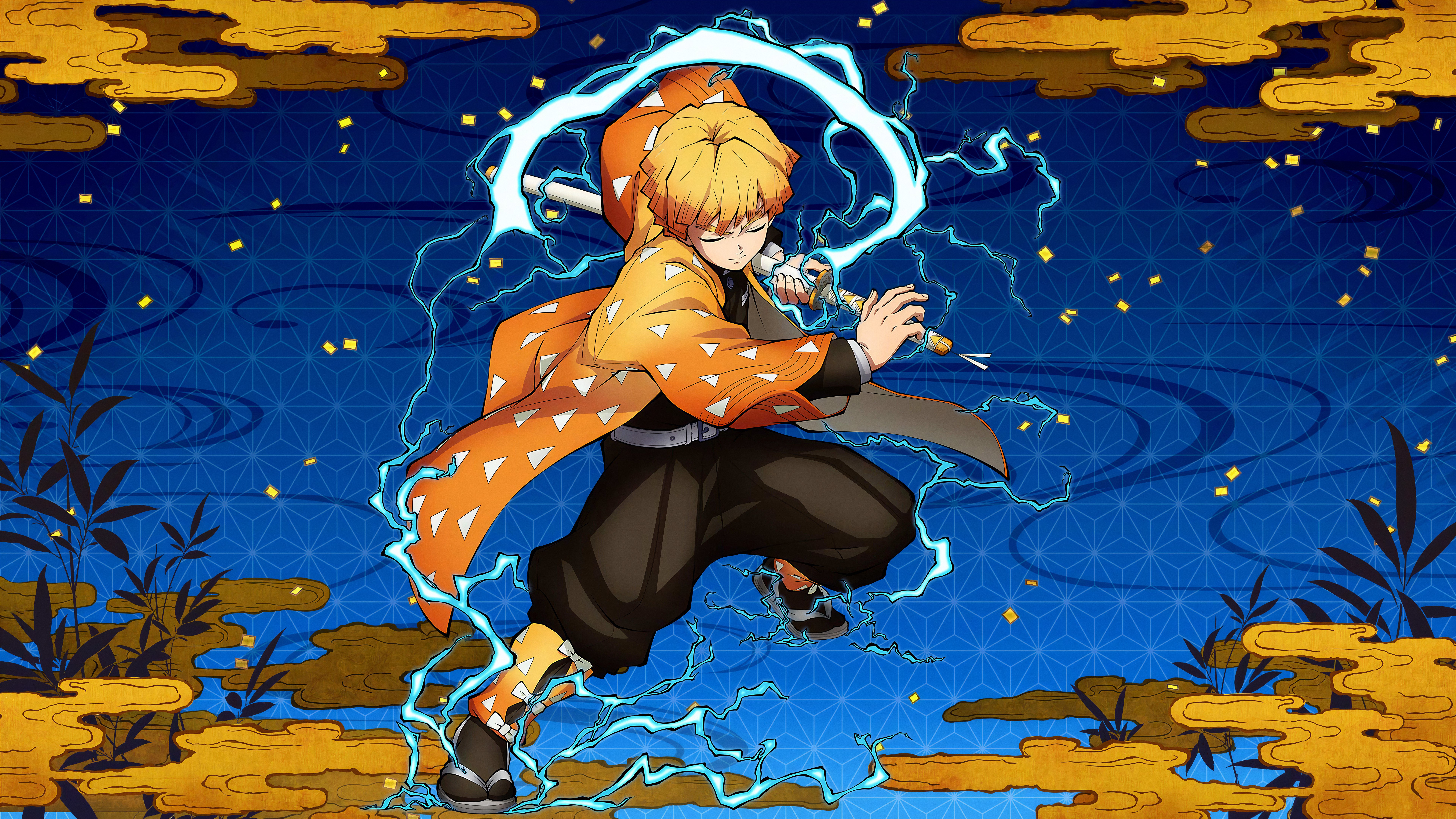 Zenitsu Agatsuma, Icônico, Demon Slayer: Kimetsu no Yaiba, Respiração do Trovão, 5K, 8K